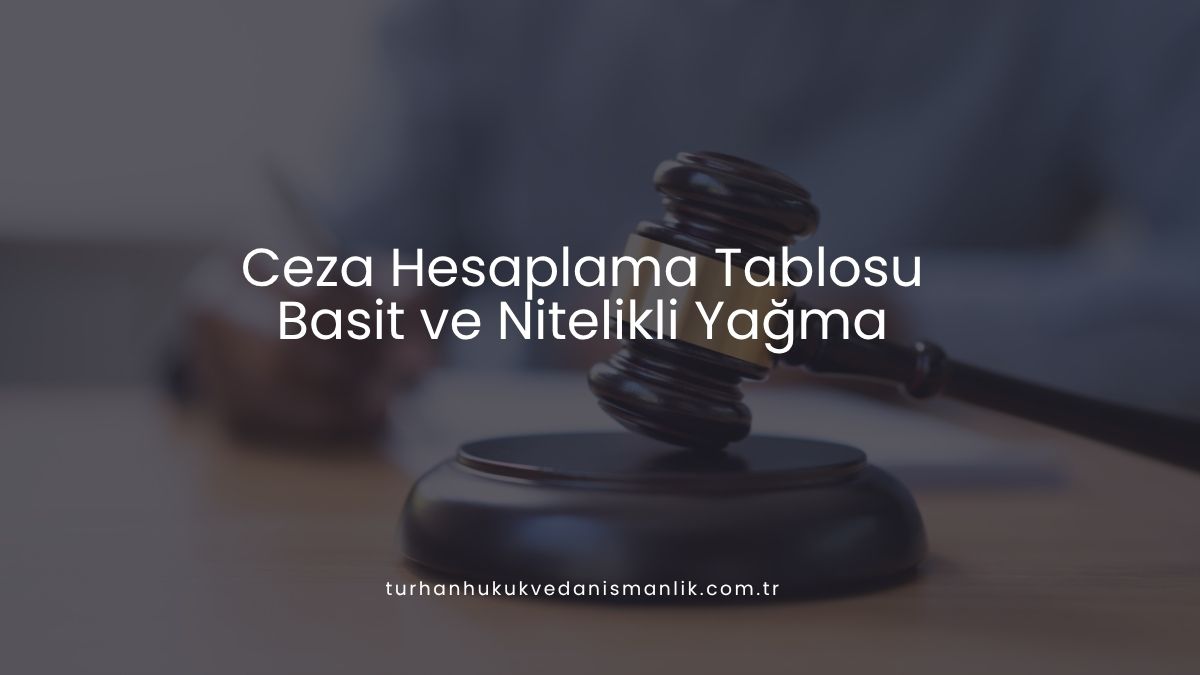 Ceza Hesaplama Tablosu: Basit ve Nitelikli Yağma